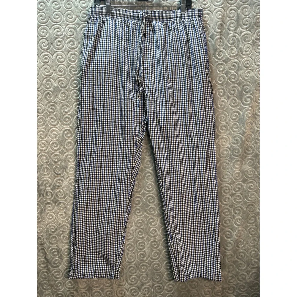 Fan Cloth‎ Team Pants 2X Gingham Plaid Lounge Sleepwear Drawstring Elastic Waist